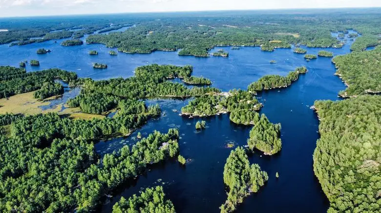 aerial view of the kawartha lakes ontario